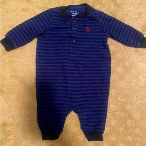 0-3 month striped Ralph Lauren outfit